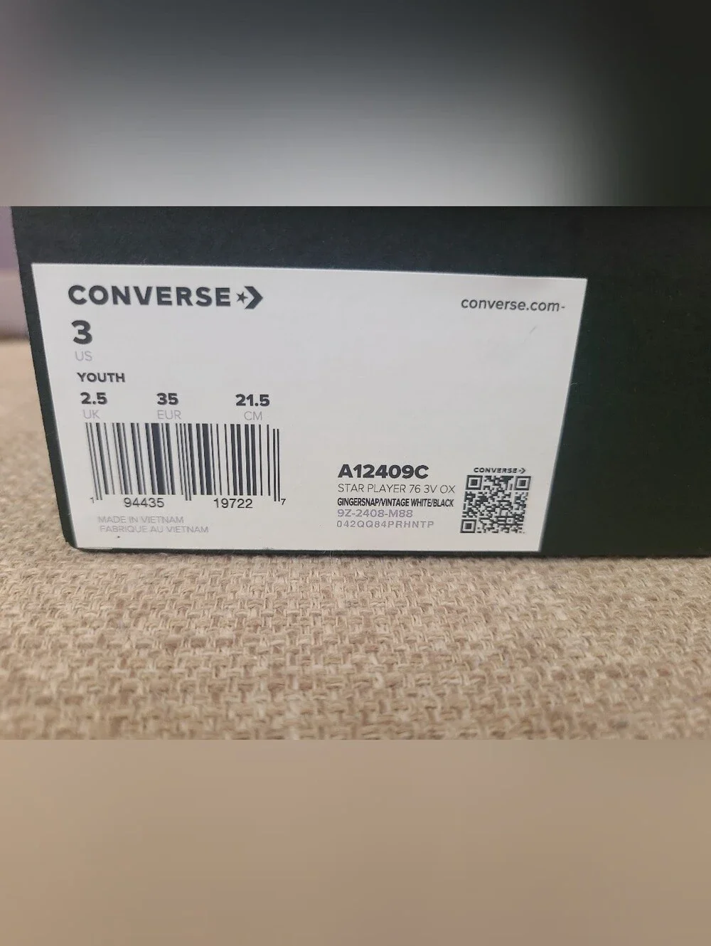 NEW Converse Kids Easy-On Star Player Oxford Leather Sneakers - Sz 3